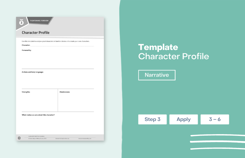 Click to download a free Character Profile Template
