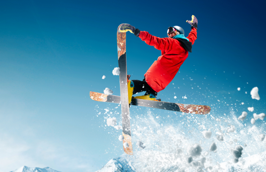 Skier jumping