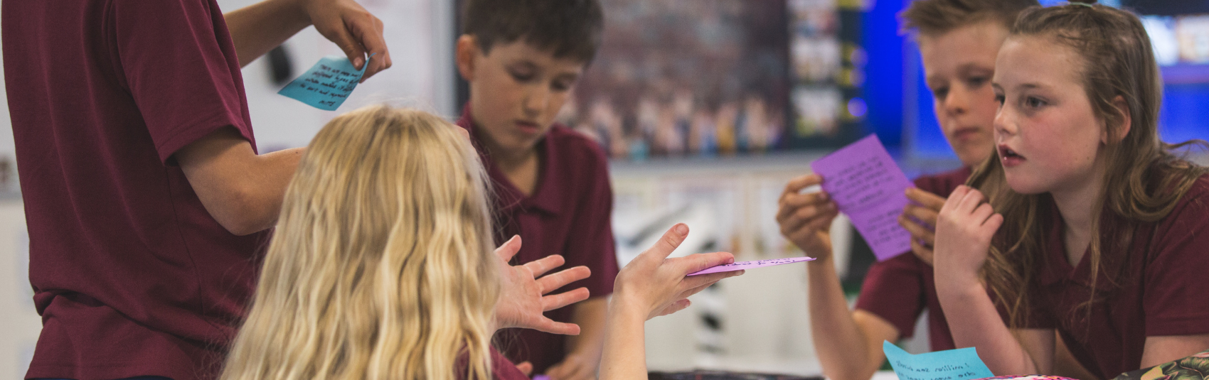 Photo of students doing group work