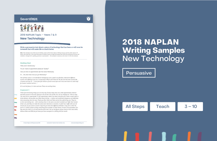 2018 NAPLAN writing samples - persuasive writing