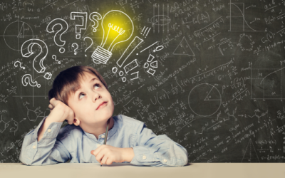 Young boy having a bright idea.