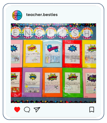 A colourful wow board by teacher.besties