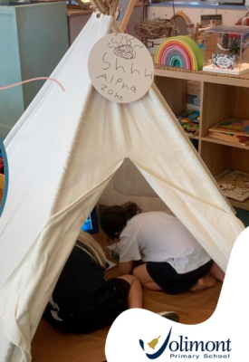 'Sssh alpha zone'! An awesome alpha tent from Jolimont Primary