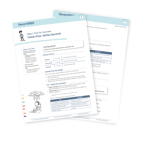 Free writing resources for teachers