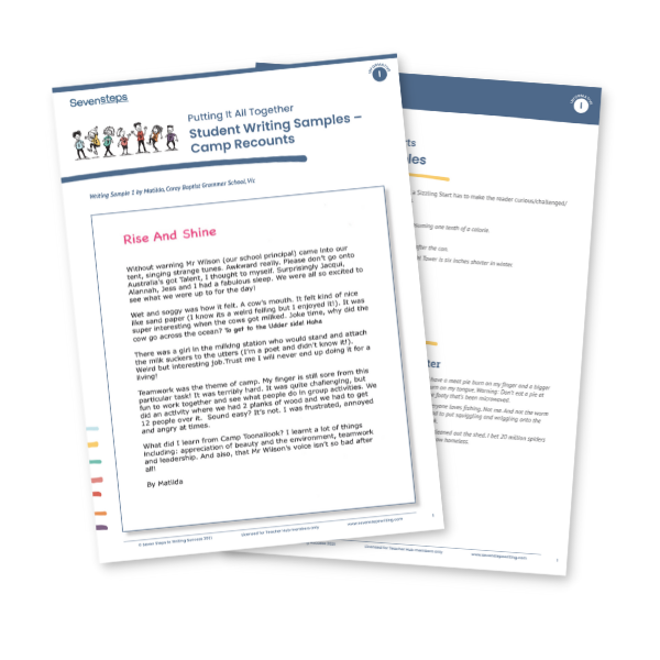 Free writing resources for teachers