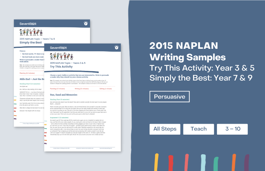 NAPLAN writing samples 2015