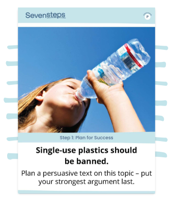 Step 1: Plan for Success persuasive writing prompt for National Simultaneous Storytime