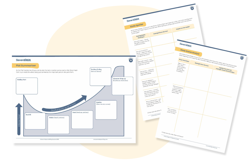 Image of the three writing activity templates for Book Week 2025