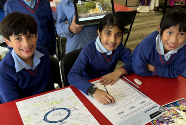 Students happy writing