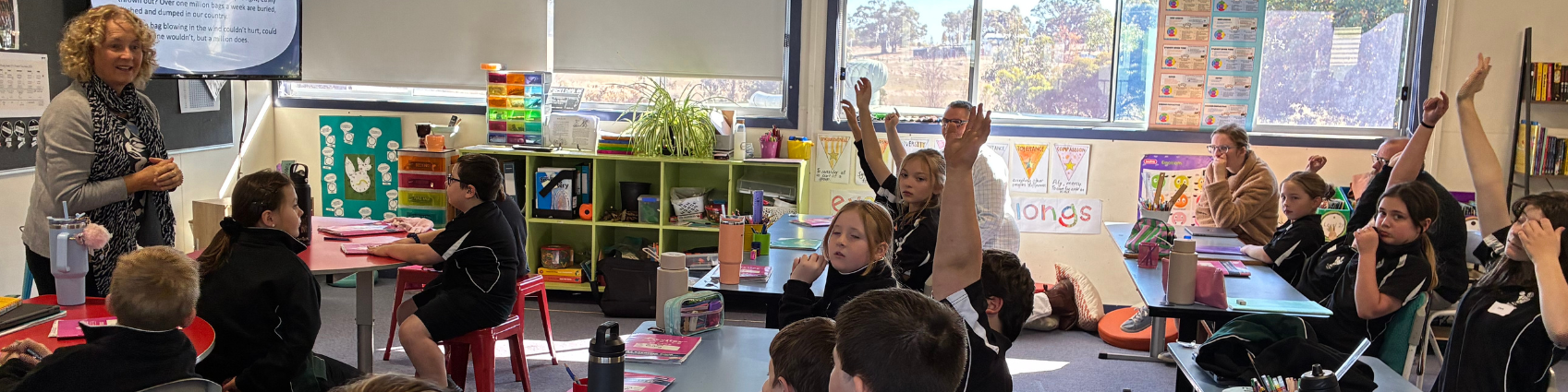 Invermay students participating in a lively classroom discussion.